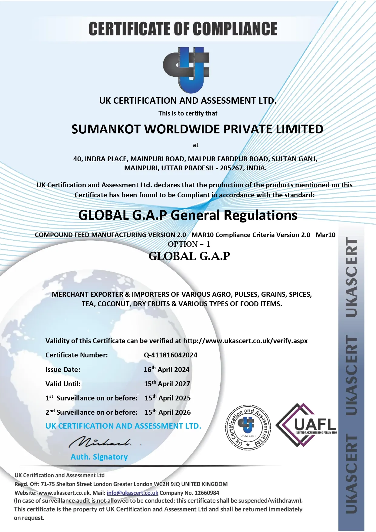 Incorporation certificate