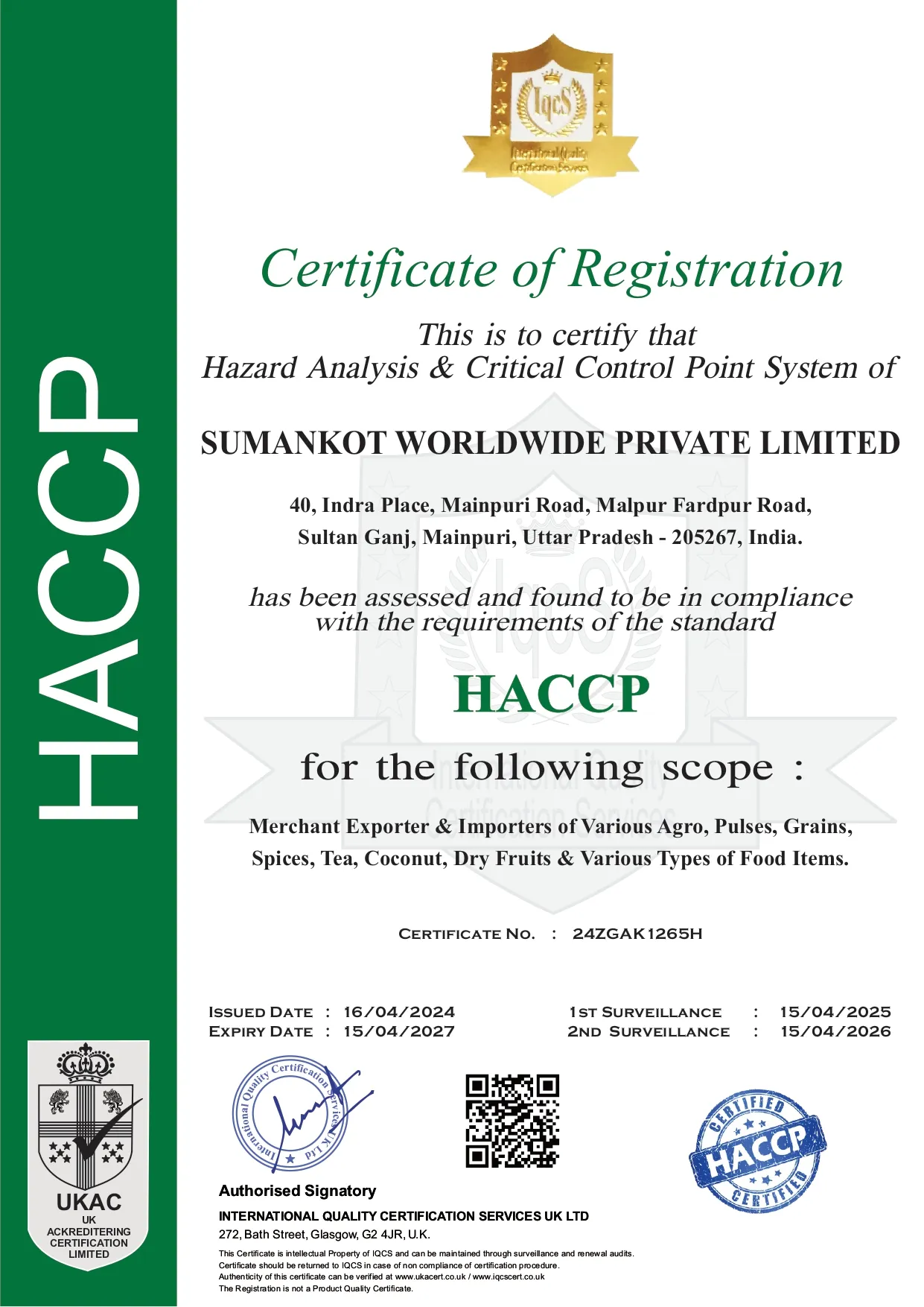 Incorporation certificate